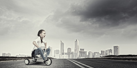 Girl riding bike