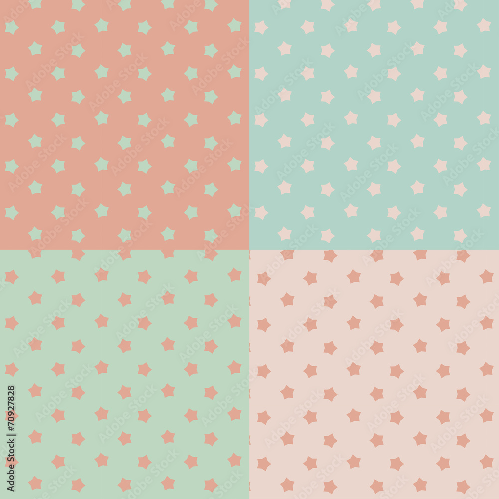 Poster stars seamless pattern. vector set.