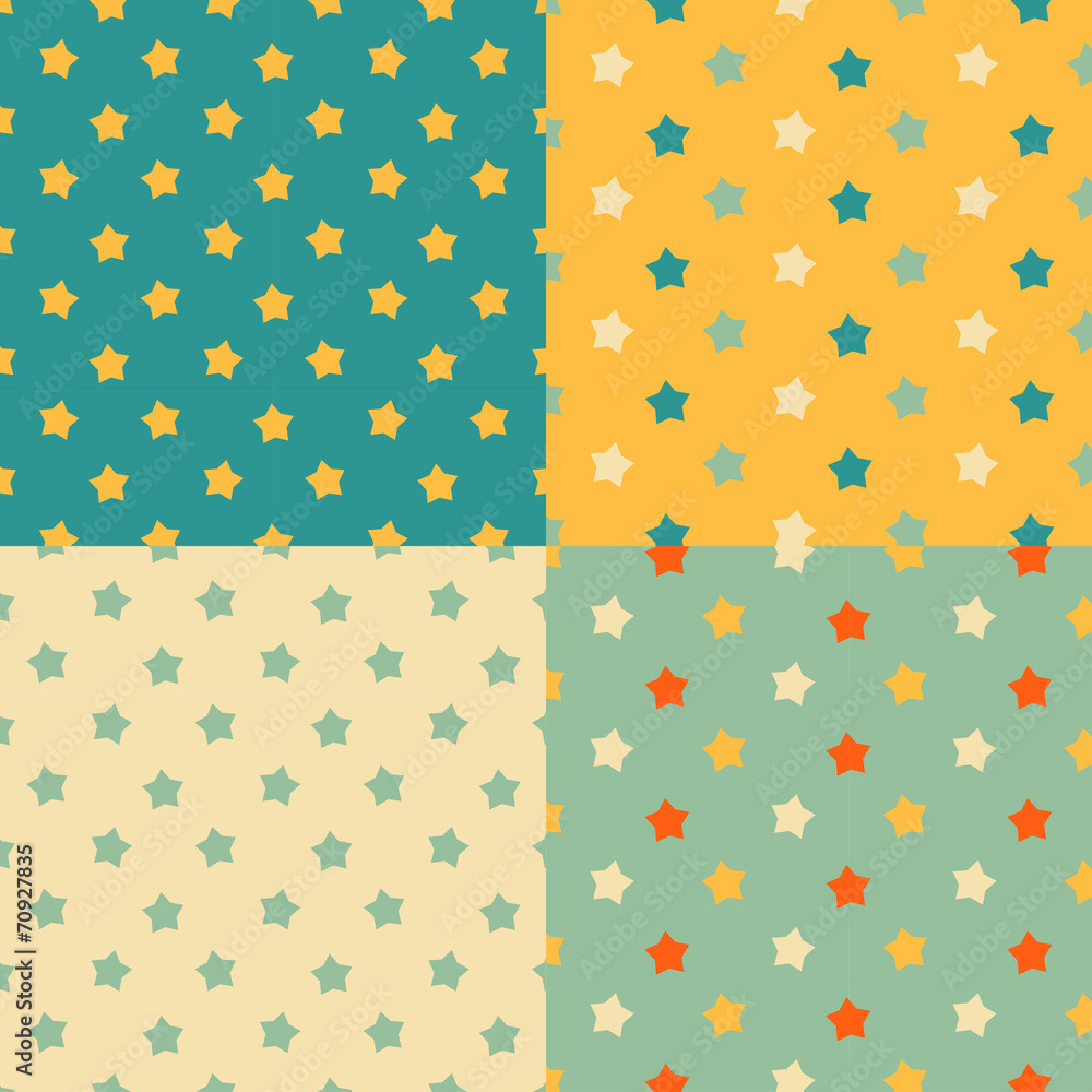 Poster stars seamless pattern. vector set.