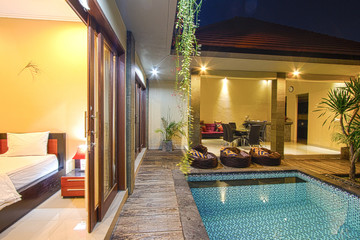 Tropical villa with a pool.
