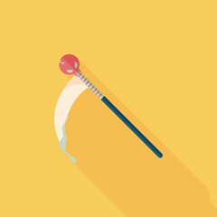Halloween scythe flat icon with long shadow,eps10