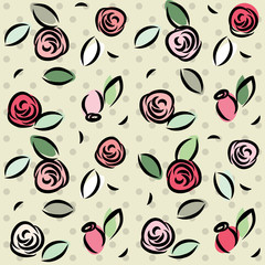 Retro roses pattern