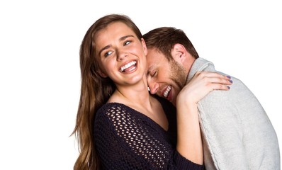 Naklejka premium Close up of happy young couple