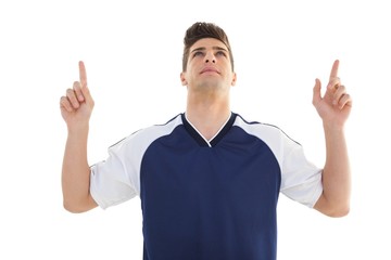 Portrait of a football player cheering