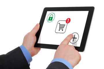 Shopping over the Internet, on your tablet pc.