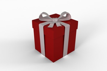 Red gift with white bow
