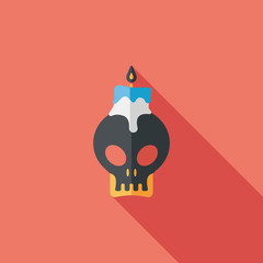 skull candle flat icon with long shadow,eps10