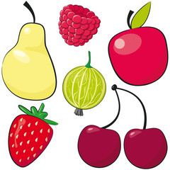 Set of berries and fruits
