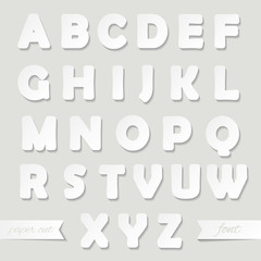 Paper cut font.