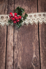 Rustic wood with Christmas decoration