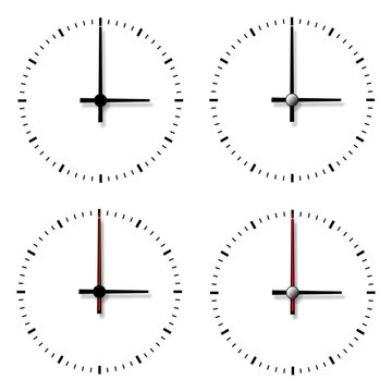 Set of clocks without numbers.