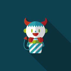 cute wizard flat icon with long shadow,eps10