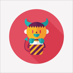 cute wizard flat icon with long shadow,eps10