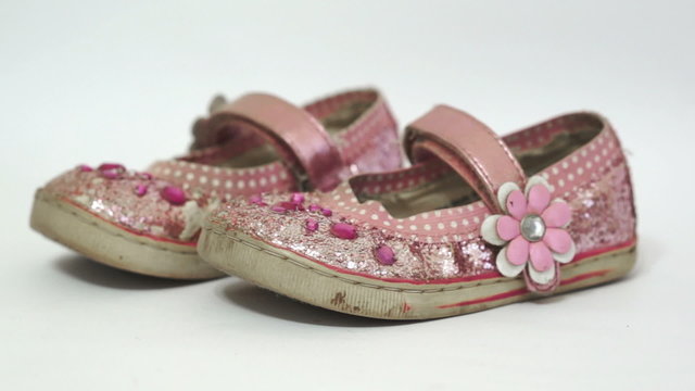 Little Girl Old Pink Princess Shoes