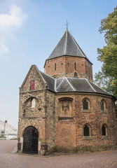 Fototapeta na wymiar Sint Nicolaas church and waalbrug in Nijmegen