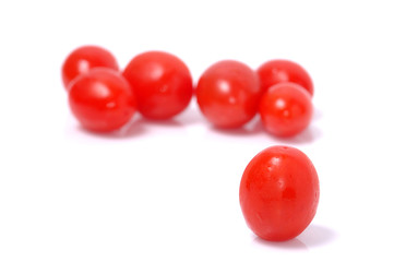 tomatoes with a light shadows, isolated on white