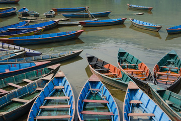 Fototapeta na wymiar colored boats