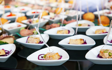 Food for cocktail on wedding party