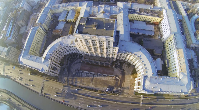 Edifice of MGTU named by Bauman at winter in Moscow, Russia