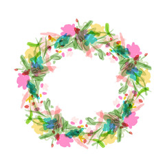 Floral wreath sketch for your design