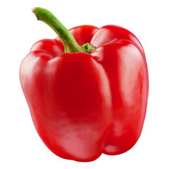 Red pepper over white background. With clipping path