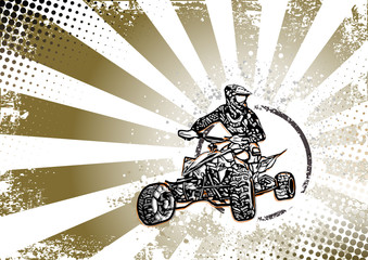 retro quad bike poster background © Martin Bajnek