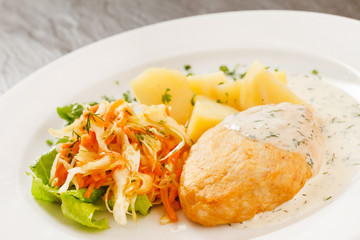 chicken cutlet with potatoes