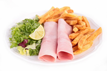 ham and french fries