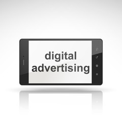 digital advertising words on mobile phone