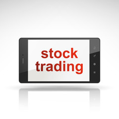 stock trading words on mobile phone