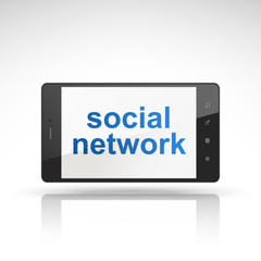social network words on mobile phone