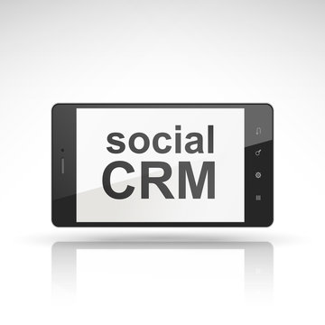 social CRM words on mobile phone