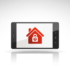 house security icon on mobile phone