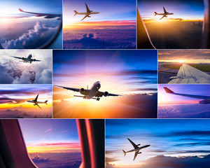 airplane theme collage © 06photo