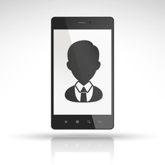 business people icon on mobile phone