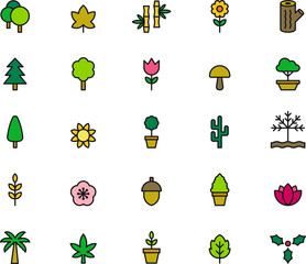 Flowers, Plants & Trees icon set