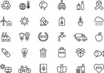 Green Environment & Recycling icons