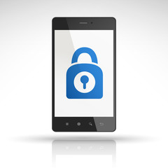 padlock icon on mobile phone