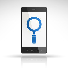 magnifying glass icon on mobile phone