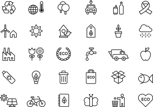 Green Environment & Recycling icons