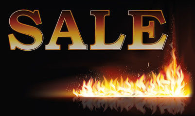 Fire sale background, vector illustration