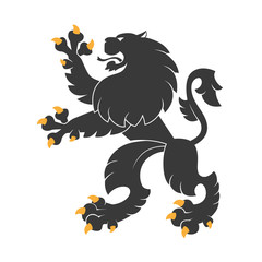 black  heraldic lion