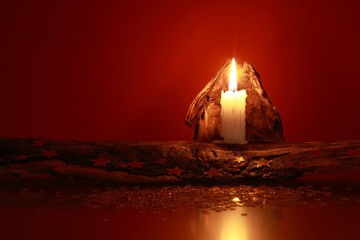 Kerze, weihnachtlich