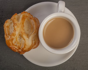 Bread Roll with cottage cheese filling and coffe