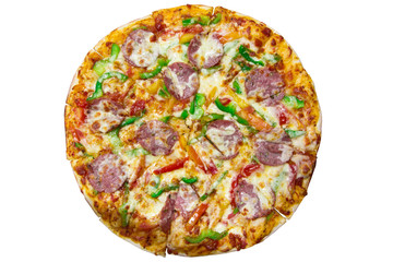 Delicious italian pizza over white - 70940850