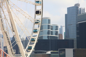 Naklejka premium Ferris Wheel, Hong Kong