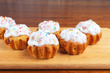 Baking cupcakes with raisins