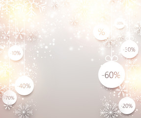 Sale background with christmas balls.