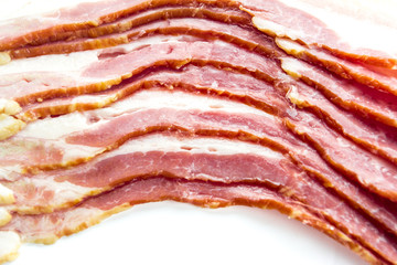 Close up raw bacon