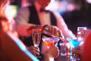 Martini and champagne